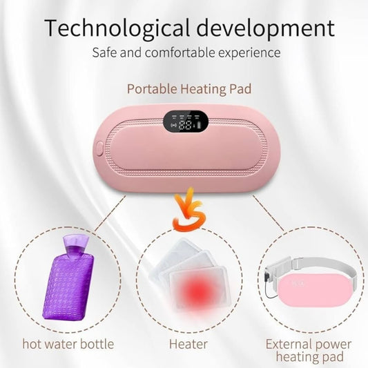 Siddocart Period Cramp Relief Pad — Soothing Heat & 4 Massage Modes. Comfort Belt for Instant Relief from Menstrual, Belly & Back Pain!