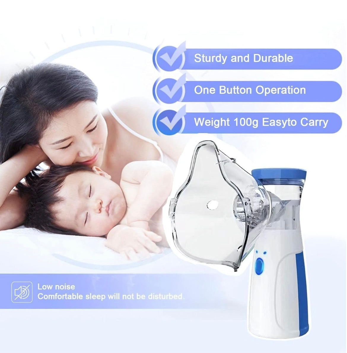 Siddocart Portable Nebulizer for Adults and Kids Travel and Household Use, Handheld Mesh nebulizer