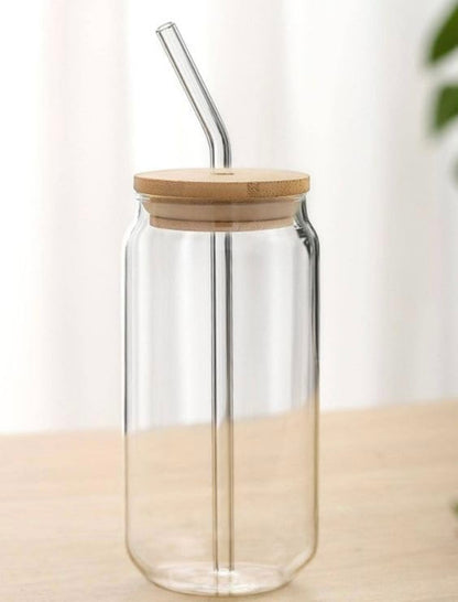 Siddocart Glass Sipper with Straw — Stylish 540ml Transparent Cup for Coffee, Juice & Milk. Perfect for Home, Café, or Gifting!