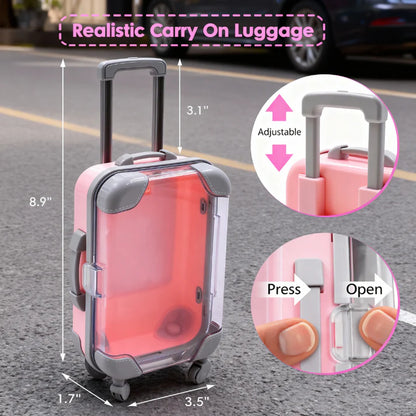 Mini Suitcase Organizer | Multipurpose Travel Storage Box & Money Bank | Cute Toy Luggage Gift for Girls | Portable Cosmetic, Jewelry & Stationery Storage Case(Pack of 1)
