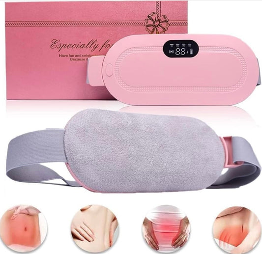 Siddocart Period Cramp Relief Pad — Soothing Heat & 4 Massage Modes. Comfort Belt for Instant Relief from Menstrual, Belly & Back Pain!