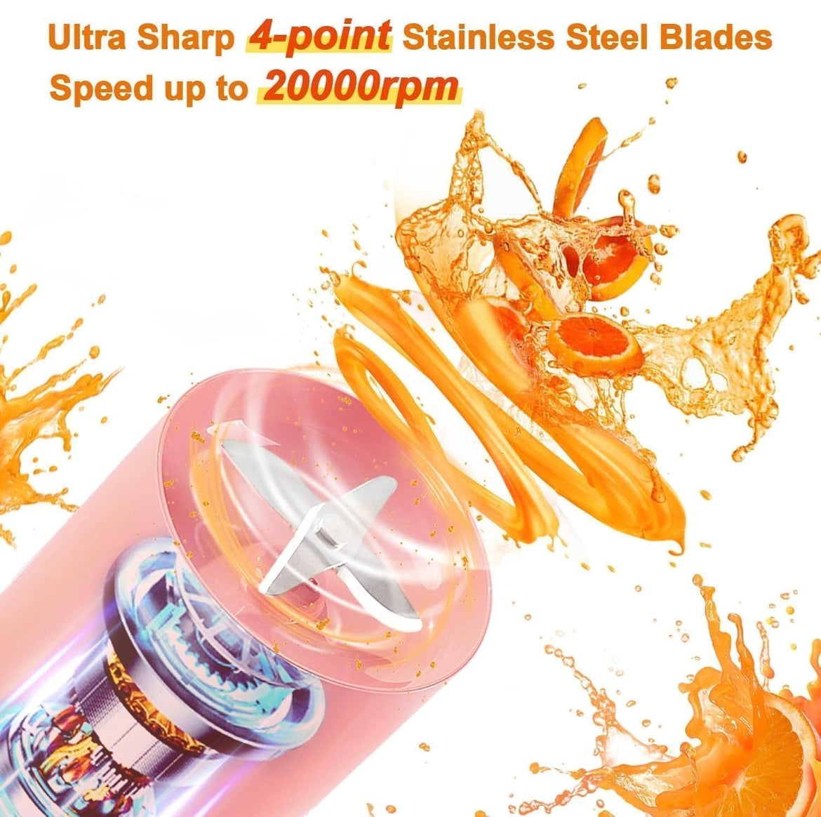 Siddocart Portable Electric USB Juicer — Rechargeable & Easy to Carry. Perfect for Fresh Juices, Smoothies, and Shakes Anywhere!