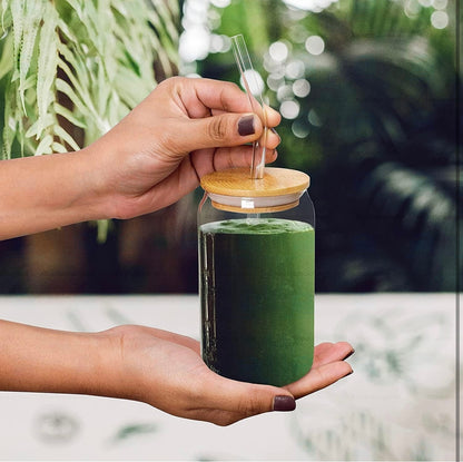 Siddocart Glass Sipper with Straw — Stylish 540ml Transparent Cup for Coffee, Juice & Milk. Perfect for Home, Café, or Gifting!