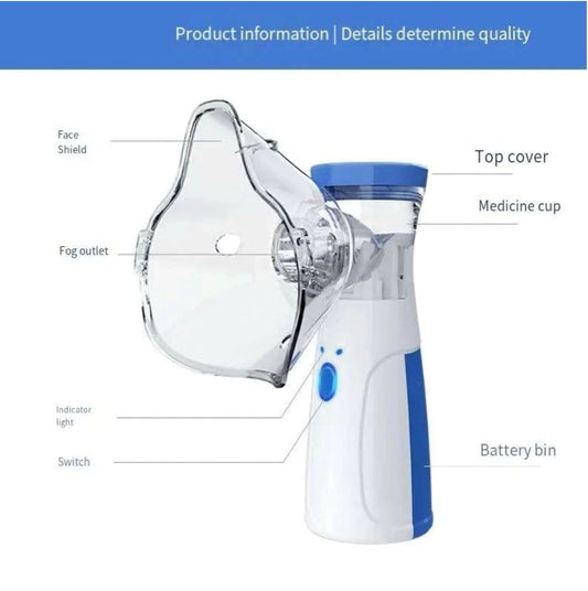 Siddocart Portable Nebulizer for Adults and Kids Travel and Household Use, Handheld Mesh nebulizer