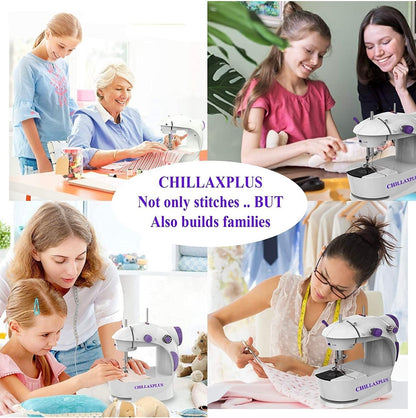 Siddocart- Makes life easy Mini Sewing Machine with Table Set | Tailoring Machine | Hand Sewing Machine with extension table, foot pedal, adapter, White (With KIT)