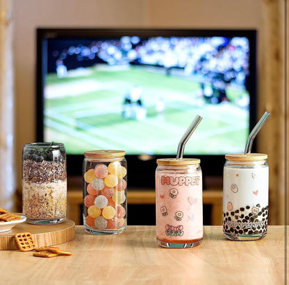 Siddocart Glass Sipper with Straw — Stylish 540ml Transparent Cup for Coffee, Juice & Milk. Perfect for Home, Café, or Gifting!