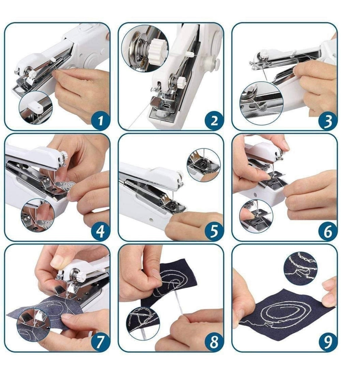 Siddocart Handheld Mini Sewing Machine — Portable, Electric & Easy to Use. Perfect for Quick Repairs and Home Tailoring Anytime!