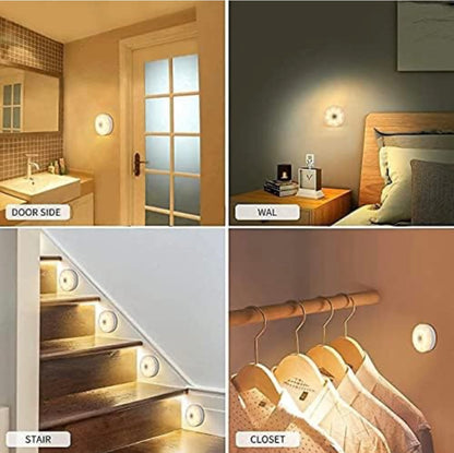 Siddocart Motion Sensor Light (Pack of 2) — USB Rechargeable & Wireless. Smart LED Night Lamp for Wardrobe, Cupboard, and Stairs!